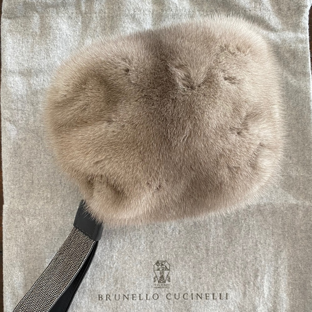 Brunello Cucinelli Monili Mink Fur Cube Wristlet